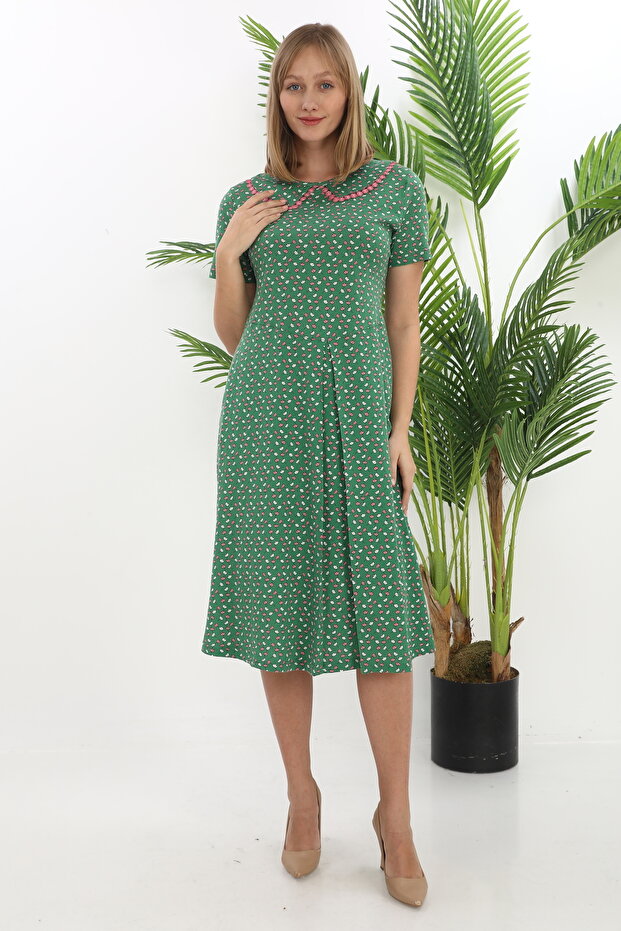 Lace Summer Modal Dress with Baby Collar