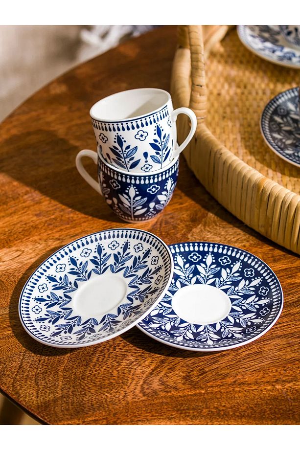 LCW HOME Karışık Çiçek Baskılı 6 Kişilik Porselen Kahve Fincan Takımı 90 Ml - 3
