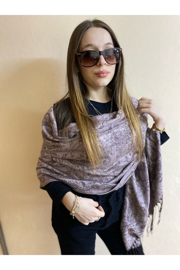 Pashmina Shawl Viscose Women's Pashmina Shoulder Shawl 180X75 cm Tasseled High Quality Gift