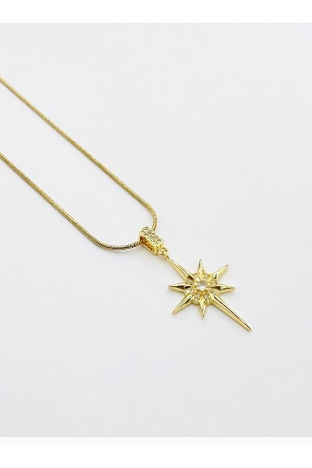 Gold Color Steel Pole Star Pendant