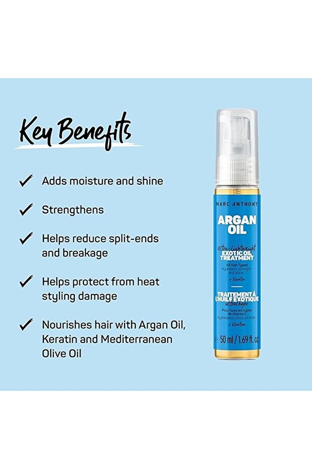 Argon Oil - Ultra Lightweight Exotic Oil Treatment, Infused With Keratin - 50Ml
