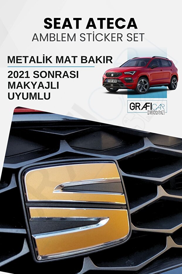 مجموعة ملصقات طلاء شعار Seat Ateca - نحاس معدني غير لامع / مكياج بعد 2021