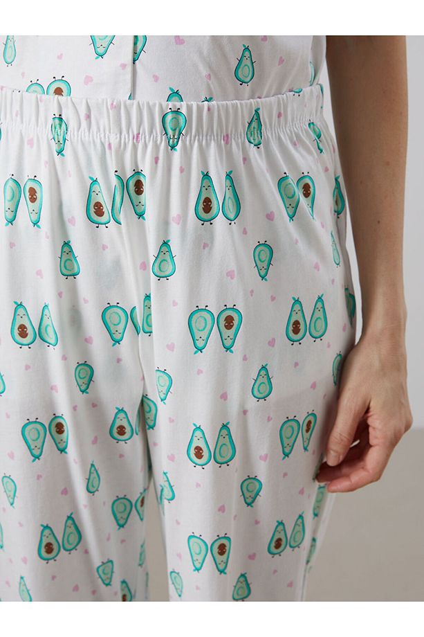 LCW DREAM Ekru Beli Lastikli Desenli Hamile Pijama Altı - 3