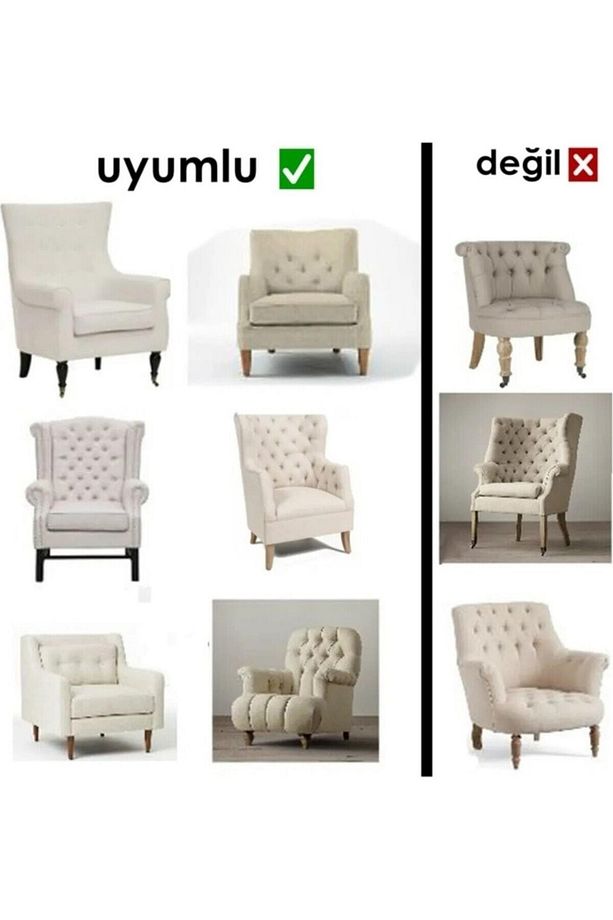 Streç Lastikli Esnek Yikanabilir Kare Desen Berjer Bir Kişilik Koltuk Örtüsü Koltuk Kılıfı (1 Adet) - 5