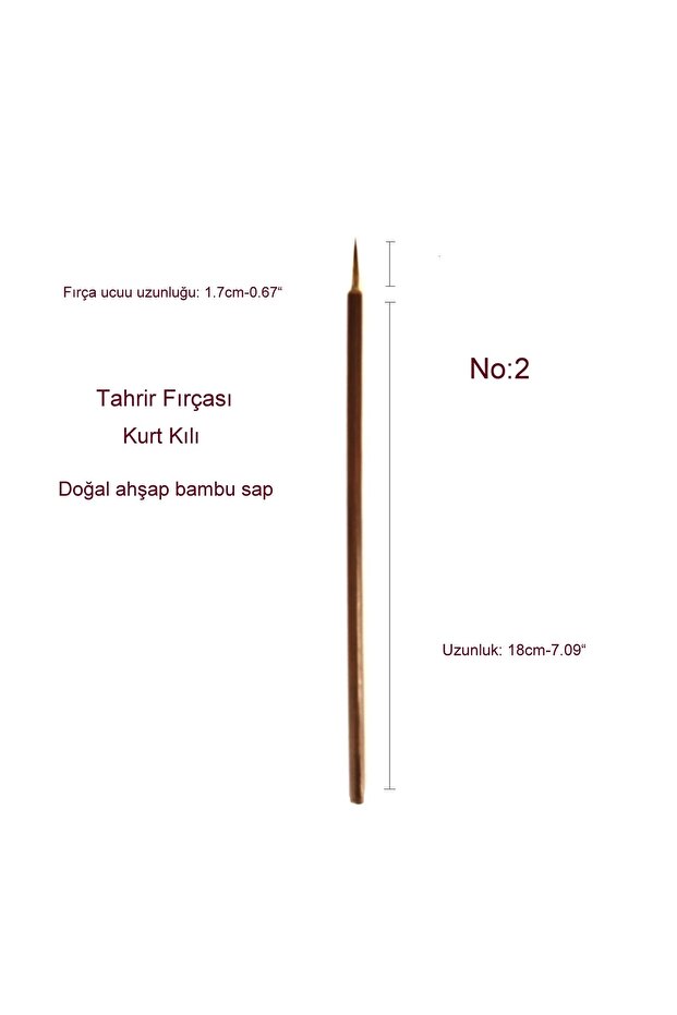 Driving Brush Wolf Hair No:2, China, Ceramic, Gild, Miniature, Painting, Hobby Works-1 Pcs