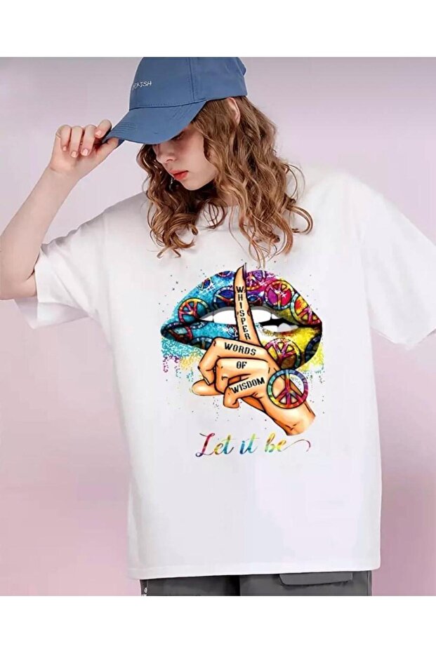 Let's Be Printed Relaxed Fit Oversized T-Shirt Unisex