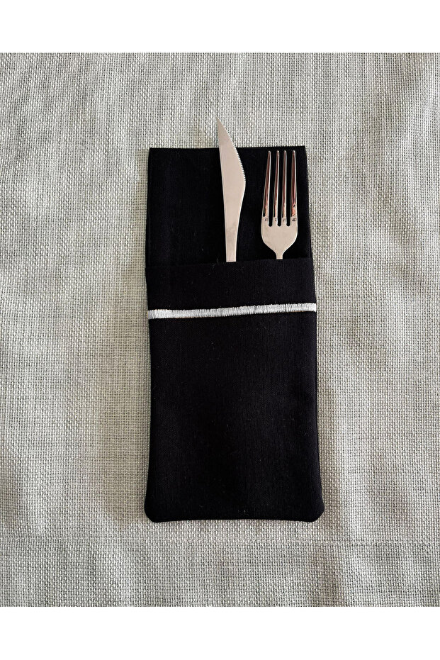 Piko Wrap Detailed Fork Knife Linen Serving Presentation Napkin 2 Pieces