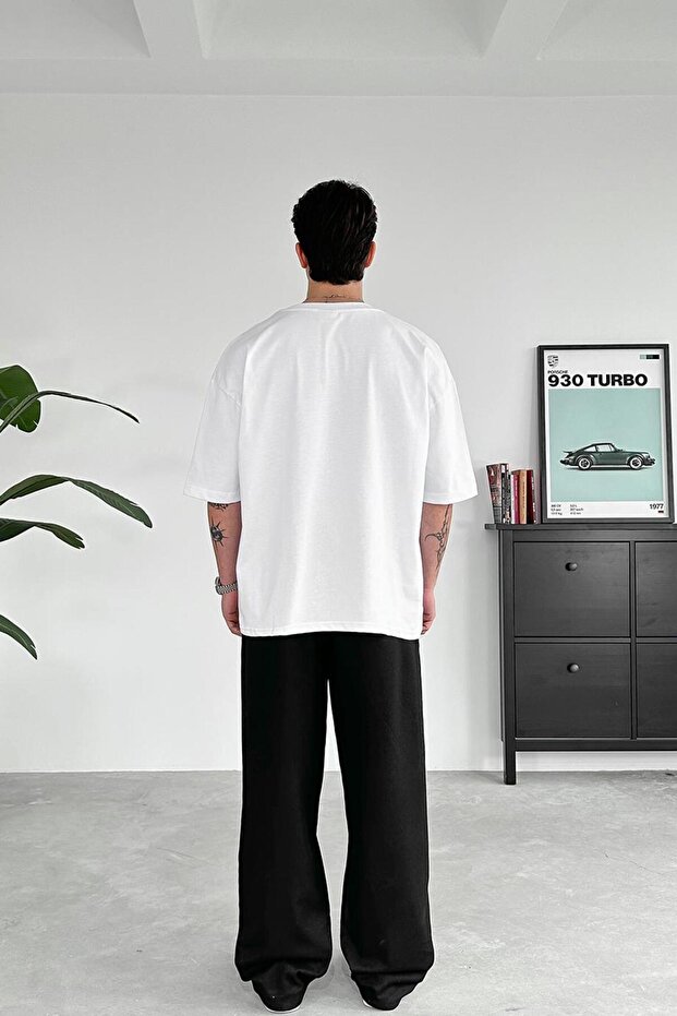 Λευκό Cozy Basic Oversize T-Shirt - 3