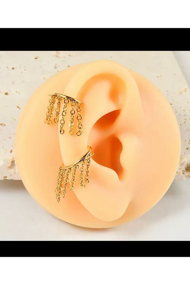 G23 TİTANİUM ( TİTANYUM ) 1 ADET  HELİX LOBE CONCH UYUMLU MENTEŞELİ HALKA PİERCİNG - 6