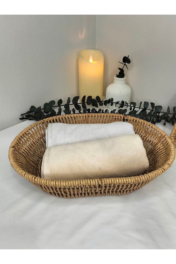bual22 Hasır Rattan Ekmek Sepeti Hasır görünümlü Plastik - 5