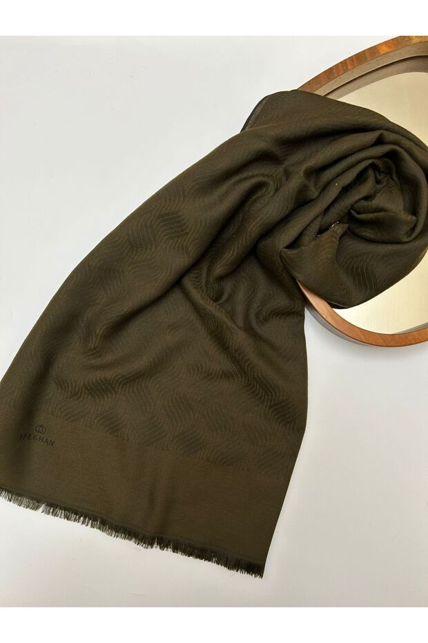 شال جاكار قطني بنمط متموج - 1