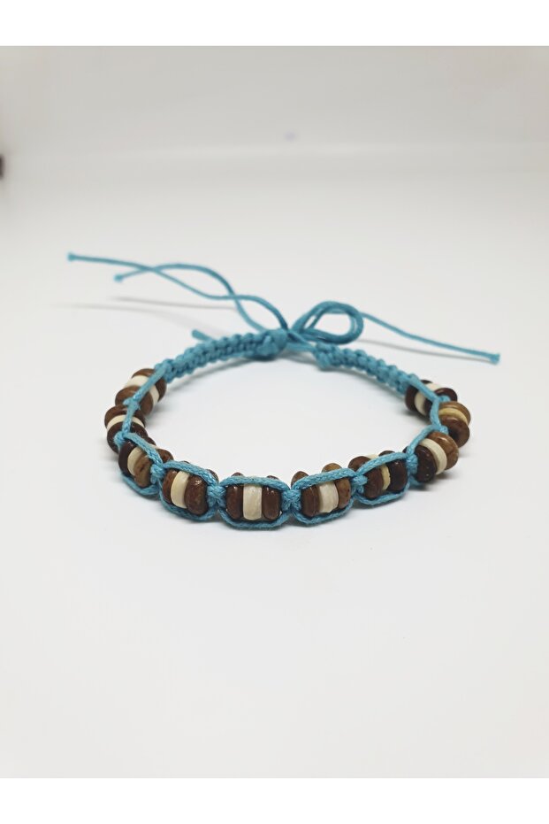 Ethnic Design Macrame Adjustable Bone Men's Bracelet No 2