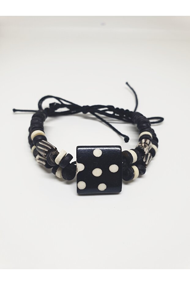 Ethnic Design Macrame Adjustable Bone Bracelet No 3