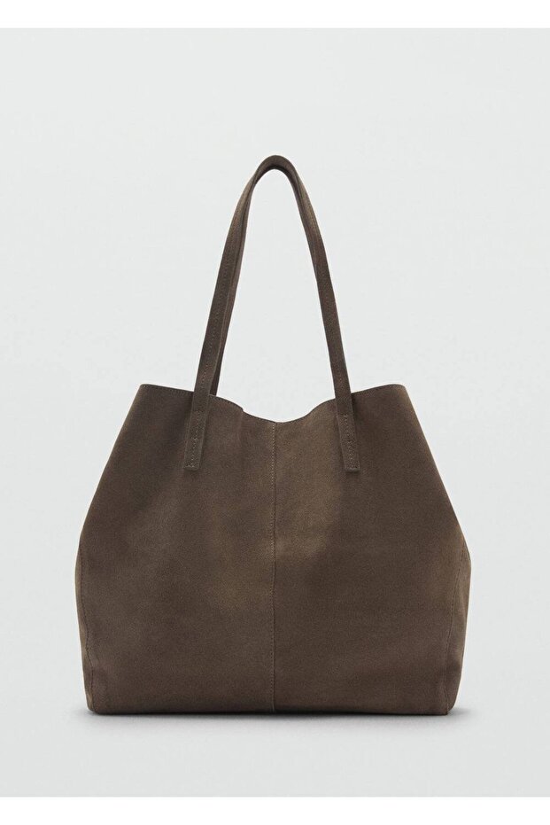 Süet shopper çanta - 2