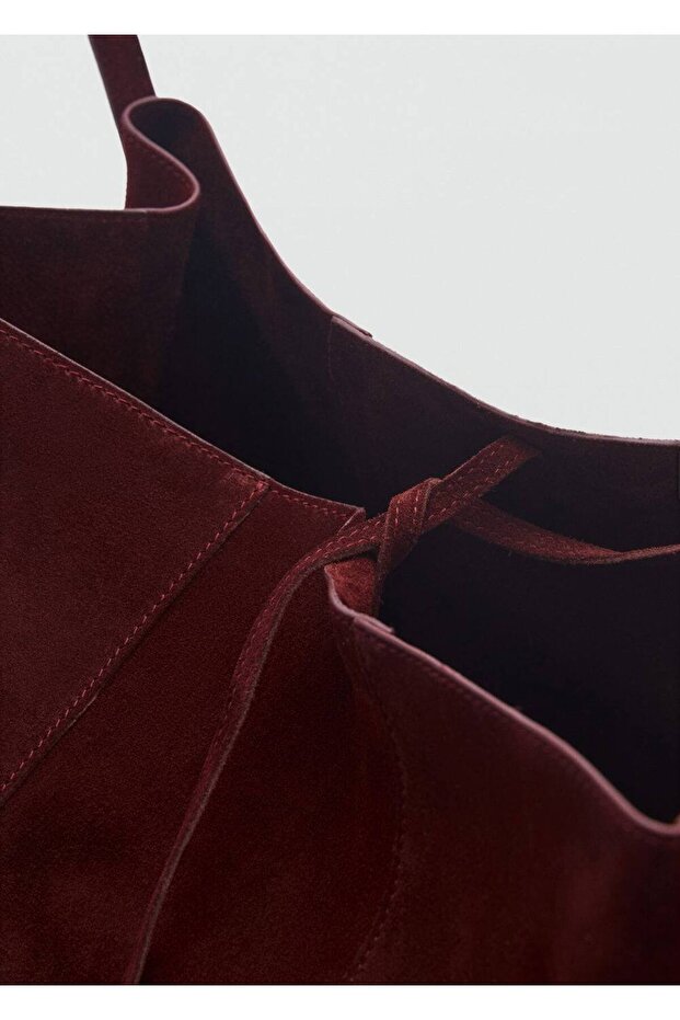 Süet shopper çanta - 6