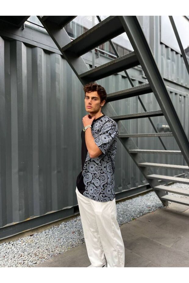 Desenli Unisex Oversize Tshirt - 2