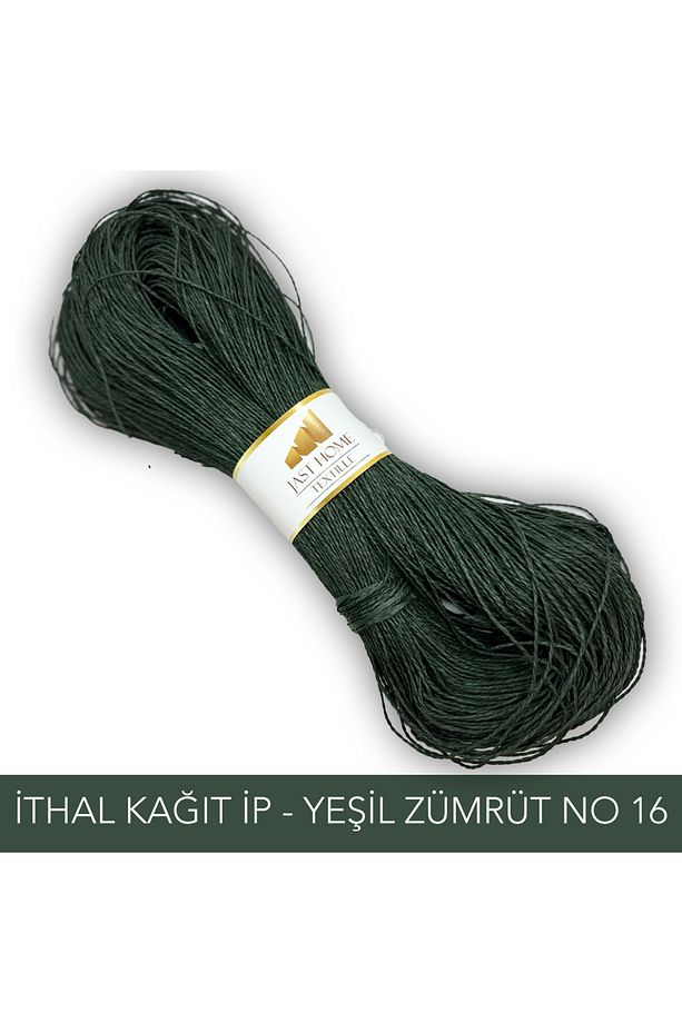 Kağıt Ip 500gr , El Örgü Ipi , Yümüşak , Yeni ,( Renk No:16 Yeşilzümrüt) - 1