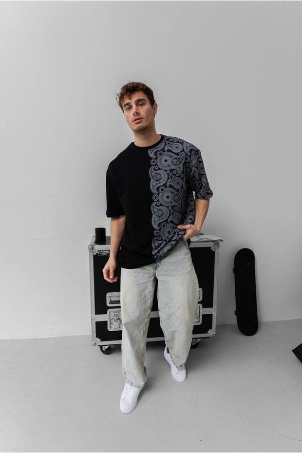 Desenli Unisex Oversize Tshirt - 5