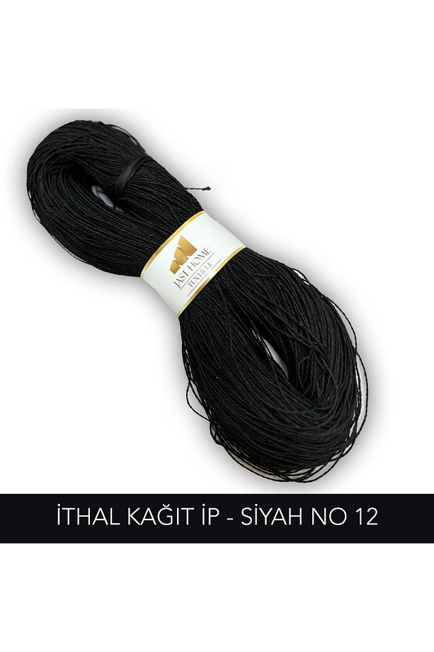 Kağıt Ip 500gr , El Örgü Ipi , Yümüşak , Yeni ,( Renk No:12 Siyah) - 1