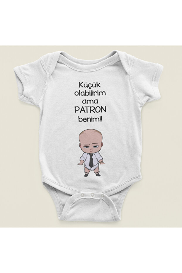 I May Be Little but My Boss Is My Boss Written Cotton Soft Unisex Snap Body Bodysuit