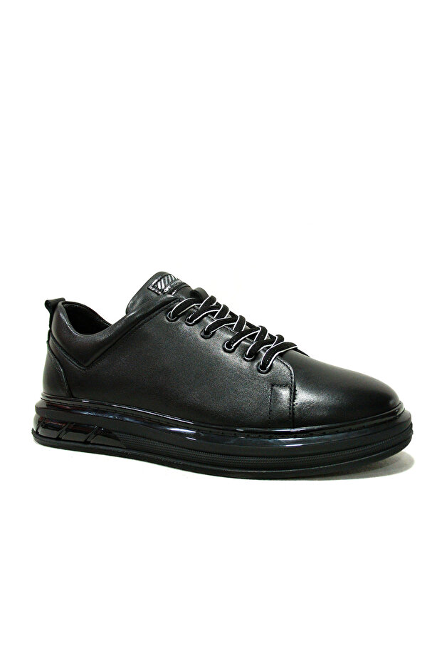 Hidayet Special Black Lace-Up Anatomical Comfort Casual Shoes