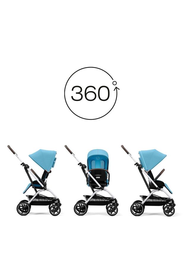 Eezy S Twist 2 Kabin Boy 360 Derece Dönen Bebek Arabası ( Fog Grey ) - 3