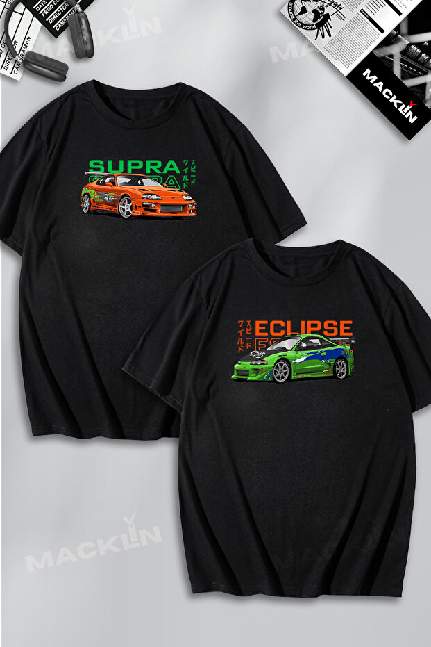 Unisex Fast & Furious Eclipse & Supra Printed T-Shirt 2 Pack Oversize Design