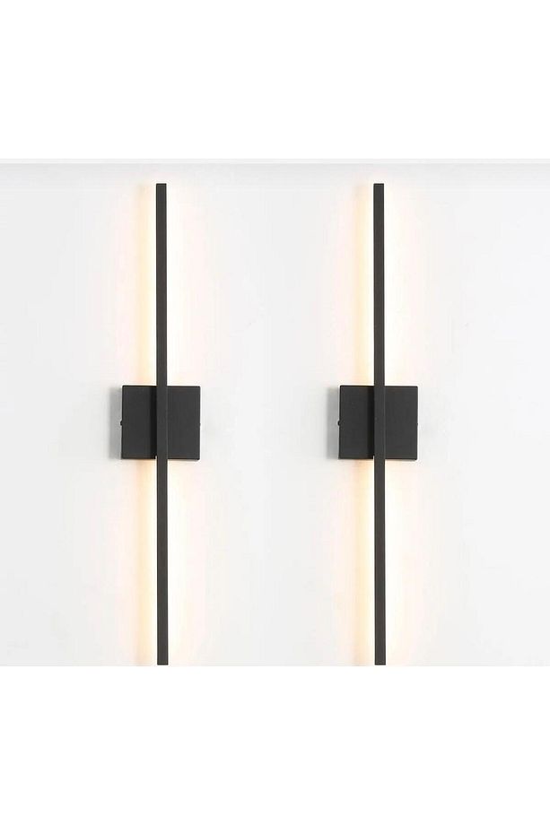 Modern Dekoratif Pilli Kare Led Duvar Aplik Siyah (1 ADET) - 3