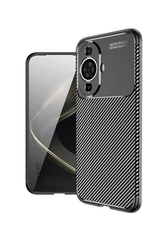Huawei Nova 12S Compatible Silicone Case Carbon Pattern Camera Protection Autofocus Cover