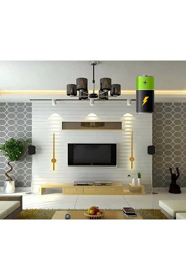 Modern Dekoratif Pilli Led Duvar Aplik Eskitme 70 Cm ( 1 Adet ) - 1