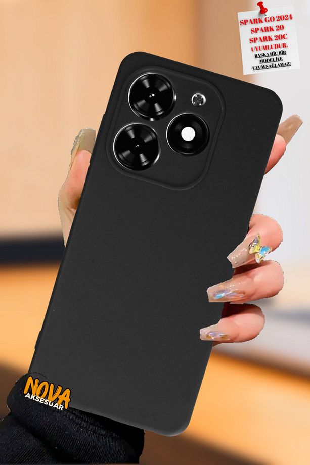 Tecno Spark 20 / 20C / Spark Go 2024 KILIF | Esnek ince Silikon Kapak Slim Case - SİYAH - 1