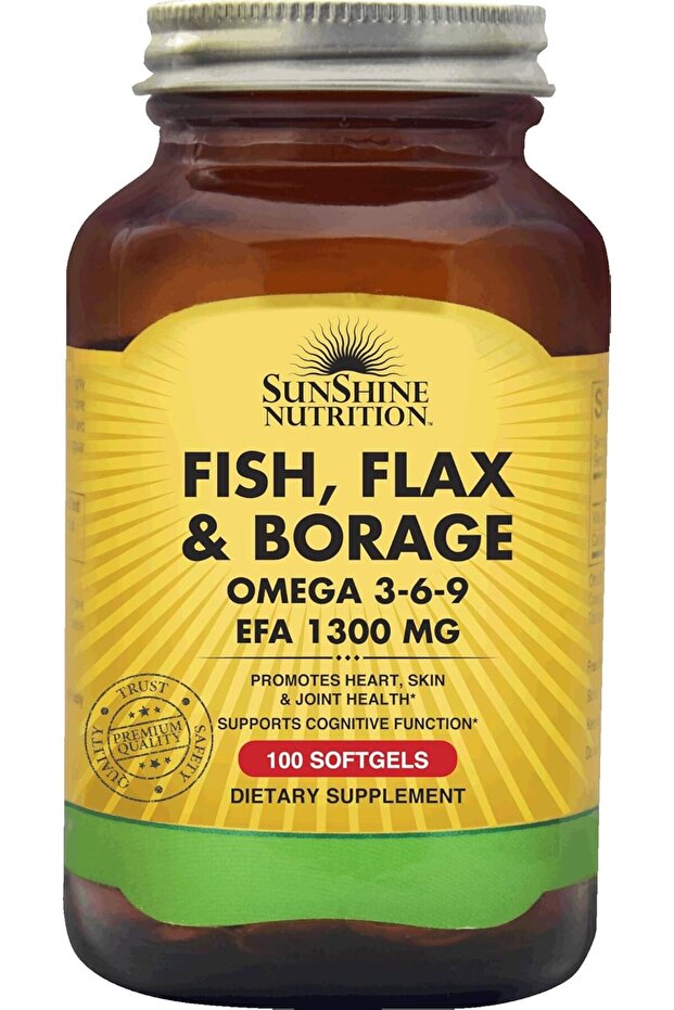 Nutrition Fish, Flax & Borage Omega 3-6-9 Efa 1300Mg - 100Softgels