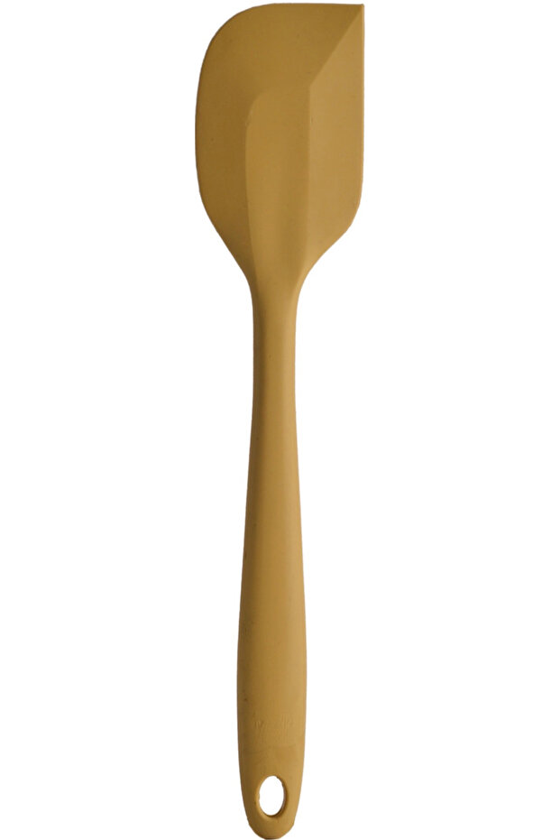 Yellow Flat Spatula Large Size Fireproof Non-Stick Silicone Yellow Flat Spatula 1 Piece 27 cm