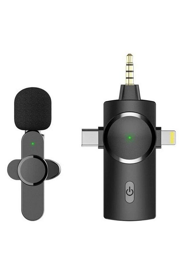 K9-cmb1 Type-c İphone 3,5mm Yaka Mikrofonu Kablosuz (gir:lightning Tip-c 3,5mm=>çık:mikrofon - 1