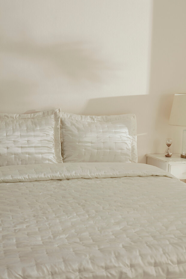 مفرش سرير مزدوج أبيض - 5