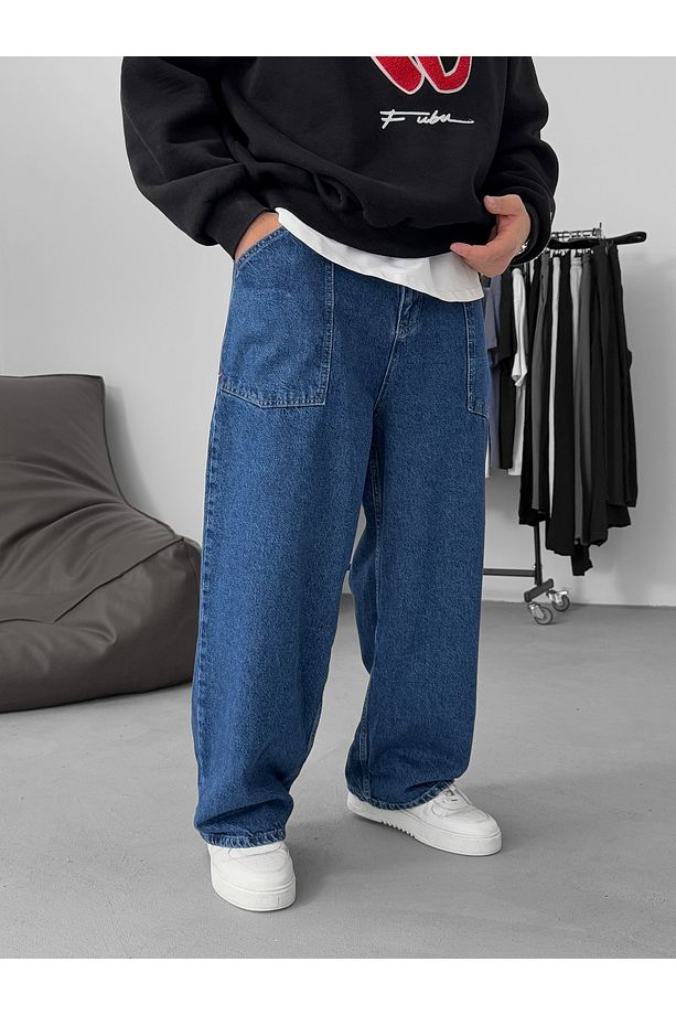Mavi Relax Fit Cep Detaylı Pantolon C-6385 - 3