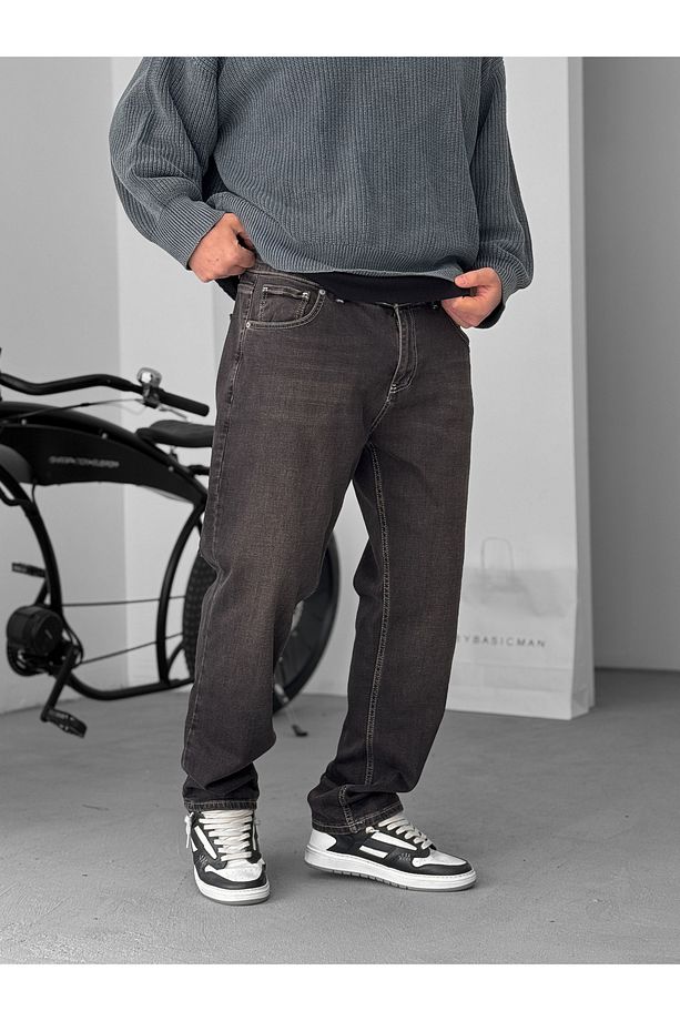 Koyu Kahve Dikişli Likralı Regular Fit Jean KE-718 - 2