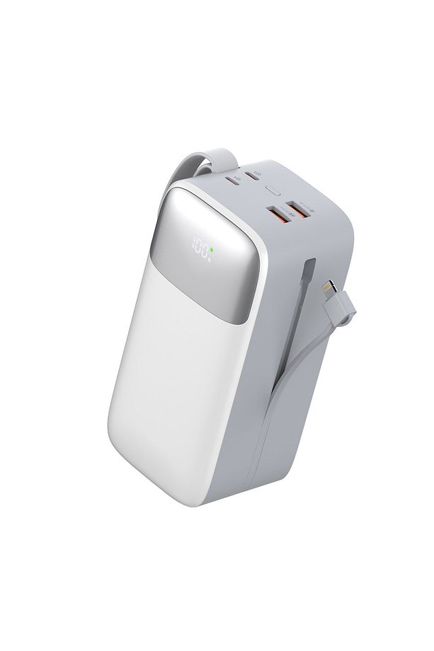 50000 Mah Pd 22.5 W Hızlı Şarj Kendinden Kablolu Type-c & Lightning Powerbank Beyaz Sw-50po3 - 7