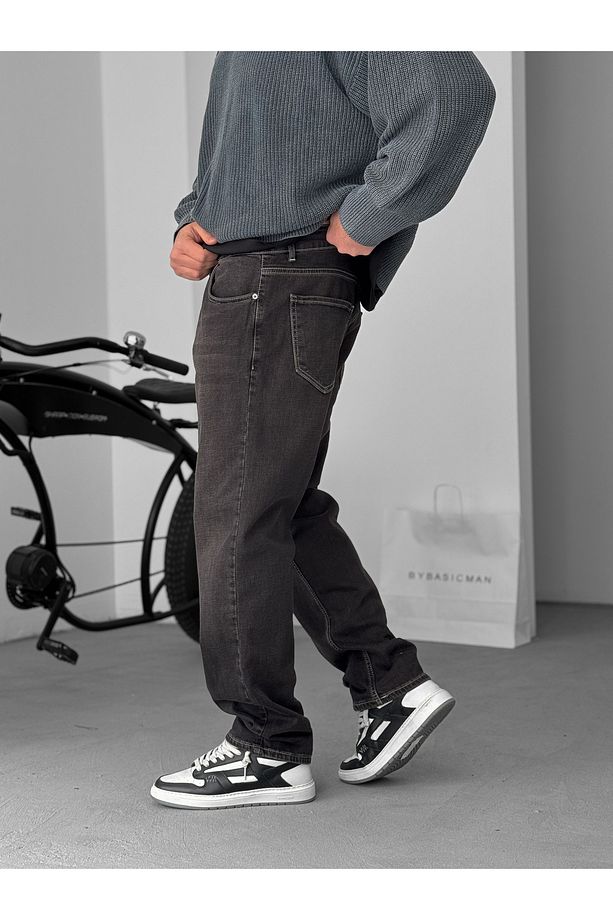 Koyu Kahve Dikişli Likralı Regular Fit Jean KE-718 - 5