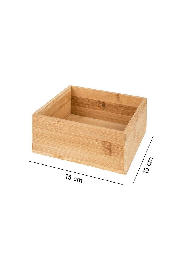 Bambu Takı,makyaj, Çok Amaçlı Saklama Kutusu 15 X 15 X 7 Cm - 2