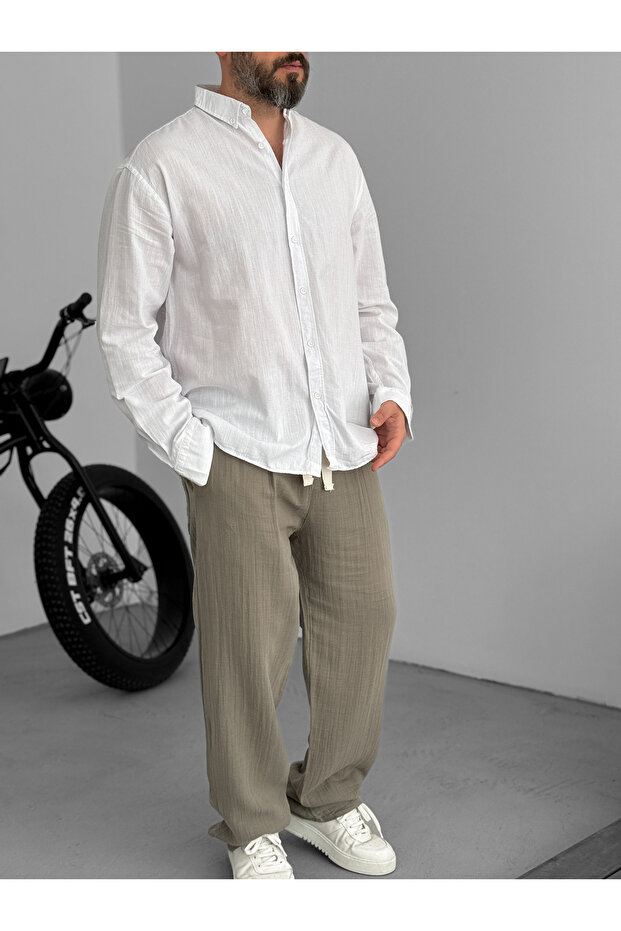 Beyaz Fresh Kumaş Basic Gömlek G-5138/12 - 2