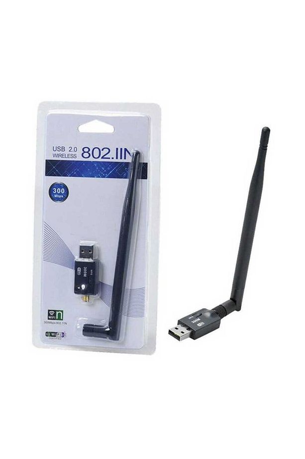 300Mbps Wireless USB WiFi Adaptör Dongle 5dBi Anten Network LAN - 1