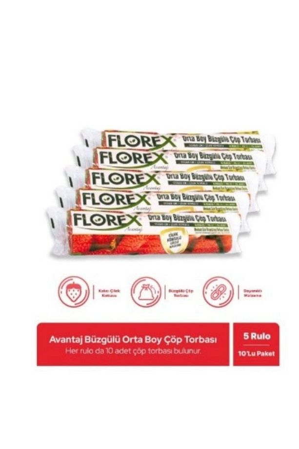 Büzgülü Çilek Kokulu Orta Boy Çöp Poşeti X 5 Rulo - 2