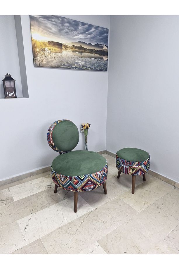 DÜNYA BERJER PUF SET - Tekli Koltuk - Berjer - Ofis, Balkon, Kafe, Bahçe, Salon Mobilyası - 1