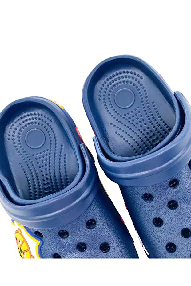 SAPS Tiger Applique Backstrap Closure Clogs - Navy - 4