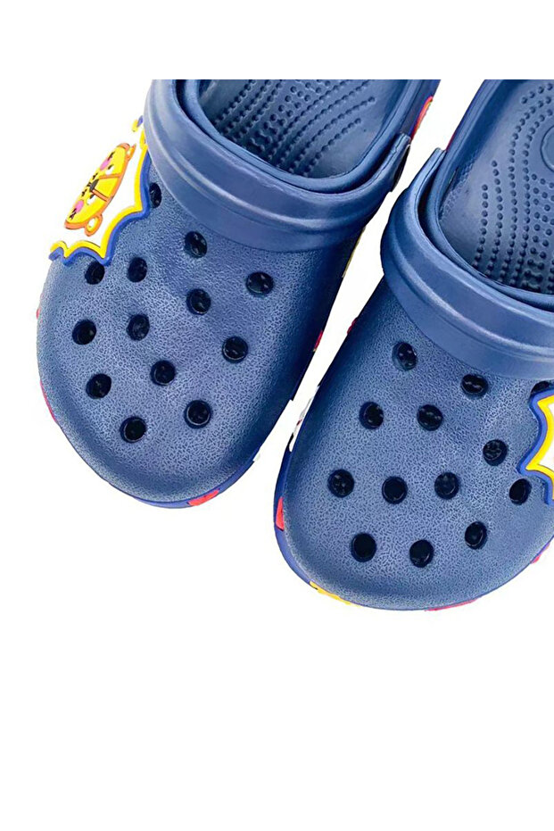 SAPS Tiger Applique Backstrap Closure Clogs - Navy - 3