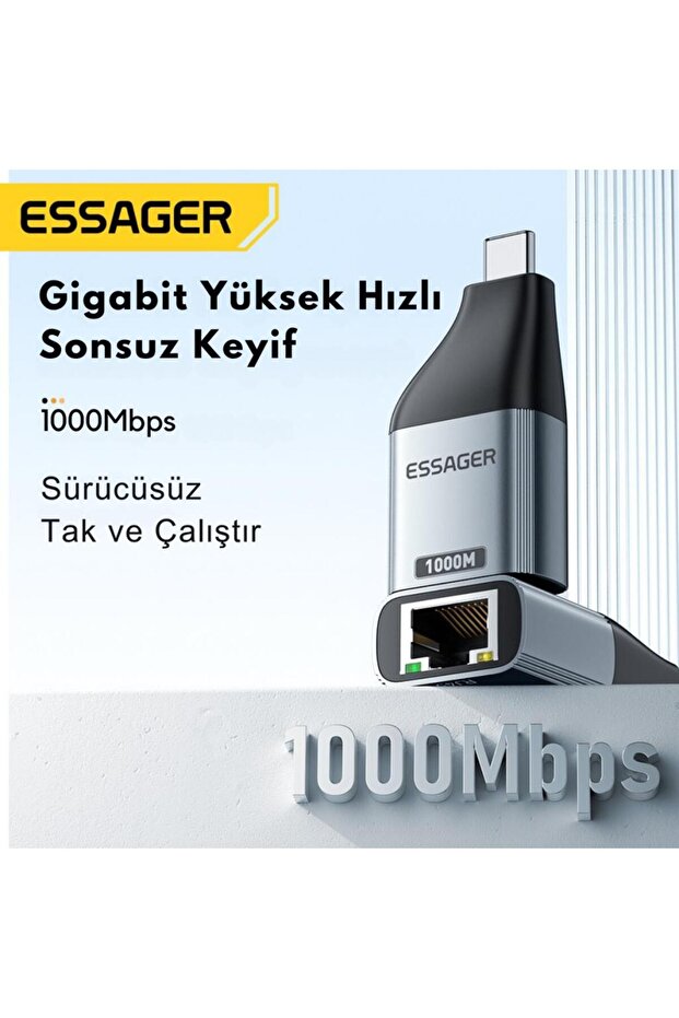 1000mbps Type-c To Rj45 Dönüştürücü Type C Ethernet Dönüştürücü Rj45 Dönüştürücü Çevirici - 3