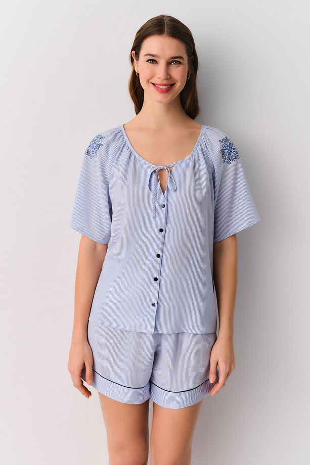 Amanda Maskülen Şort Pijama Takımı - 3