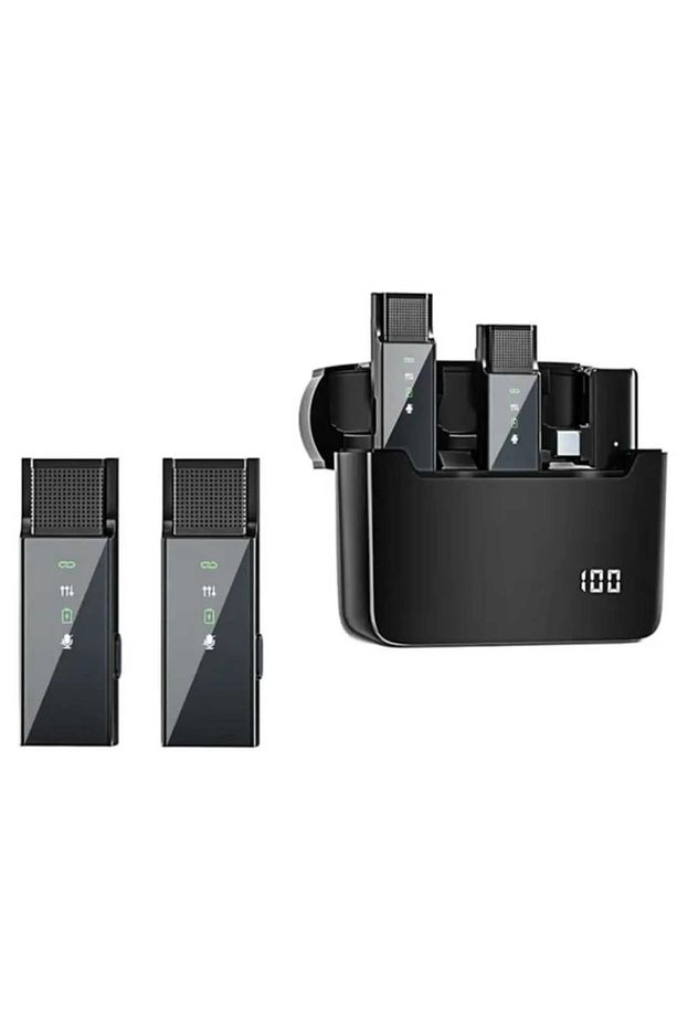 S16 4 Mikrofonlu Iphone Ve Type-c Uyumlu Kablosuz Yaka Mikrofonu Şarj Göstergeli Gürültü Azaltma - 6