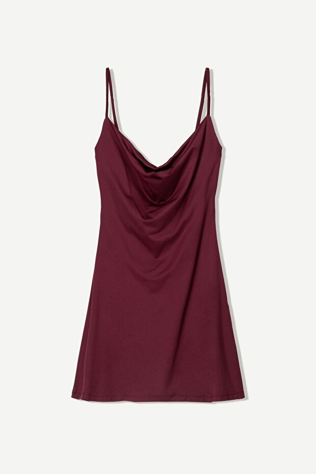 Degaje yaka mini elbise - 2